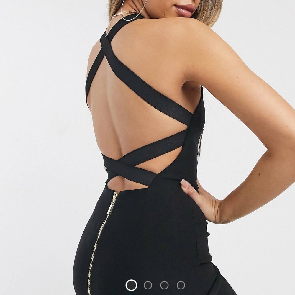 Vesper black strappy back sexy dress (ASOS)